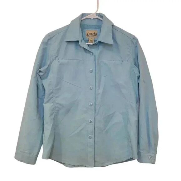 Guide's Choice Women's Light Blue Rayon/Tencel/Spandex Button Front Fishing Shir - Picture 2 of 12